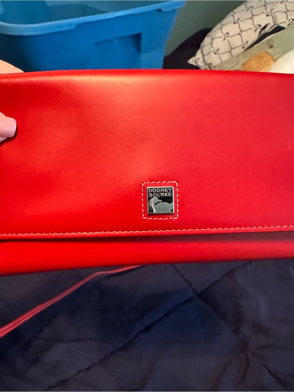 Dooney & Bourke Red Leather Crossbody Wallet